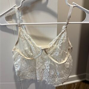 White Lace Crop Tank Top